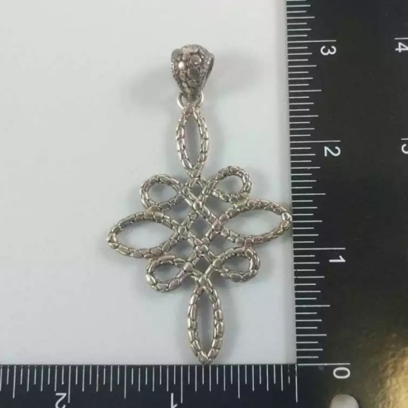 VINTAGE SARDA 3" SIGNED STERLING SILVER PENDANT 76MM X 43MM 13.0 G necklace - Picture 5 of 10